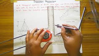 Isometric projection of Hexagonal Pyramid English [upl. by Lebyram]