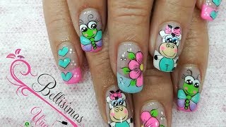 Paso a paso Decoración de uñas Vaquita Bellisimas Nails por Maryury Jaramillo [upl. by Emmerie]