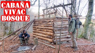 Haciendo Una Cabaña De Madera Y Vivac En El Bosque [upl. by Canice31]