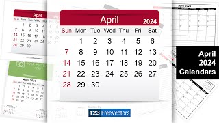 April 2024 Calendar  123FreeVectors [upl. by Alessig]