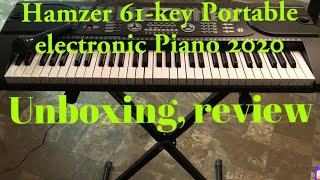 Hamzer 61 key Electronic piano 2020 New with stand unboxingreview [upl. by Sandstrom]