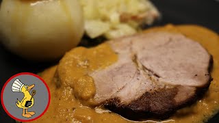 Original bayrischer Schweinebraten in Dunkelbiersoße altes Familienrezept einfach nur lecker [upl. by Orthman]