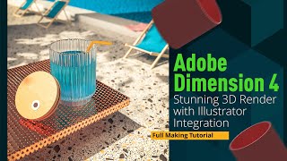 Adobe Dimension Tutorial  Learn to make 3d scene  complete process  Import from Illustrator [upl. by Liartnod990]