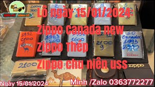 Lô ngày 15124Zippo Canada newZippo Chu niên USSZippo vỏ thépZippo contempo zippomykinhco6206 [upl. by Nanice]