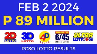 Lotto Result February 2 2024 9pm PCSO [upl. by Korrie53]