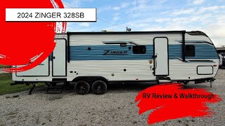 2024 Crossroads Zinger 328SB Bunkhouse Travel Trailer Camper Walkthrough Review [upl. by Nahej]