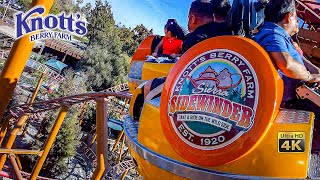 March 2022 Sierra Sidewinder Spinning Roller Coaster On Ride 4K POV Knotts Berry Farm [upl. by Carvey]