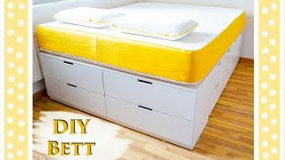 Ikea Hack  Bett bauen  Einfaches DIY Tutorial für ein Plattform Bett mit viel Stauraum [upl. by Hovey708]