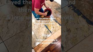 Marble tile done and grouteddiy butlerspantry [upl. by Akimahs]