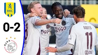 RKC Waalwijk vs Ajax 02 Mika Godts Goal All Goals and Extended Highlights [upl. by Hsivat]