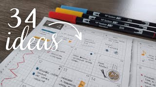 34 Ways to Use the Monthly Pages of Your Planner  bonus sidebar ideas [upl. by Ellegna]