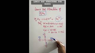 Lewis Dot structure of H2SO4 sulphuric acidlewisdotshort [upl. by Ranee]