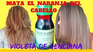 MECHAS PERFECTAS CON  1 DOLAR MATA EL AMARILLO NARANJA DE TUS MECHAS CON VIOLETA DE GENCIANA [upl. by Latona]