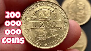 200 Lire 1996 Italy  200000000 coins [upl. by Britton]