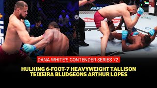 DWCS 72 Results Big heavyweight Tallison Teixeira pounds Arthur Lopes in a flash [upl. by Reade]