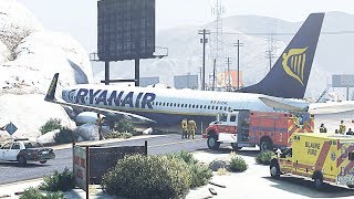 GTA 5  Ryanair 737 Gear Failure Runway Overrun HD [upl. by Ritter653]