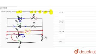 In the following circuit of PN junction diodes D1D2 and D3 are ideal then i is [upl. by Eirojam922]