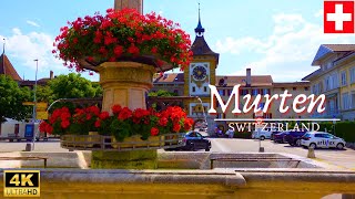 Walking Tour in Medieval town  Murten Switzerland  4K [upl. by Basset345]