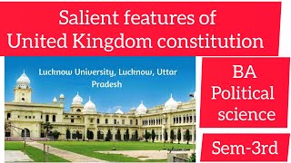 Salient Features of Constitution of United Kingdom universityoflucknow uk semesterexam political [upl. by Nicolella715]