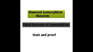 Diamond isomorphism theorem ll Third theorem of isomorphism ll abstract algebra [upl. by Ailadi]