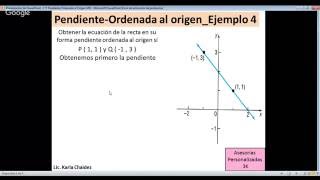 Forma Pendiente Ordenada al OrigenEcuación de la recta [upl. by Buskus]