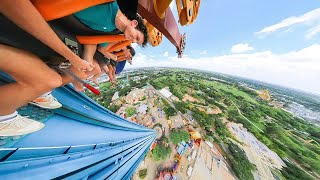 POV going STRAIGHT DOWN on a DROP TOWER  Falcons Fury at Busch Gardens Tampa [upl. by Dorr]