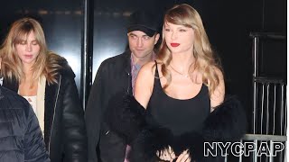 TAYLOR SWIFT ROBERT PATTINSON amp SUKI WATERHOUSE ARRIVE TO THE AFTER PARTY FOR POOR THINGS in NYC [upl. by Akerdnahs497]