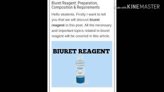 BIuret Reagent Preparation Composition amp Requirements [upl. by Aikym]