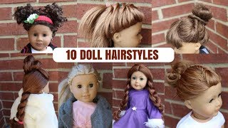 10 CUTE AND EASY DOLL HAIRSTYLES [upl. by Hoopes]