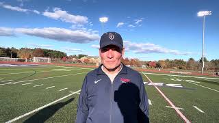 Football Postgame Coach Schmitt at Stonehill [upl. by Adnalro577]