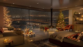 Cozy Bedroom Ambience with Relaxing Piano Jazz Music 🎄 Christmas Songs 2024 to Stress Relief Sleep [upl. by Naul]