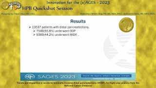 Trends and disparities in access to minimally invasive distal pancreatectomy MIDP [upl. by Atinaj]