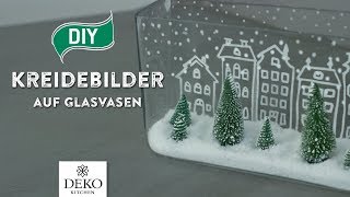 DIY Weihnachtsdeko mit trendigen Kreidebildern auf Glasvasen How to Deko Kitchen [upl. by Adialeda]