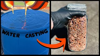 Water Casting Copper  11kg Melt  ASMR Metal Melting  Trash To Treasure  BigStackD Casting [upl. by Kassel]