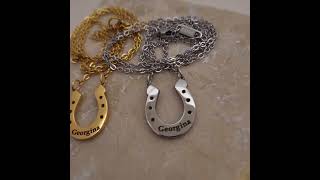 Personalized Horse Shoe Pendant Necklace  Christmas Gifts [upl. by Eenoj970]