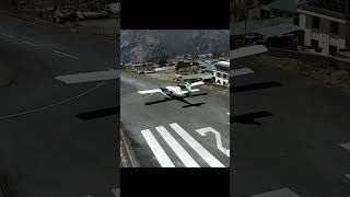 TAKE OFF FROM LUKLA AIRPORT aviation luklaairport [upl. by Gerhan309]