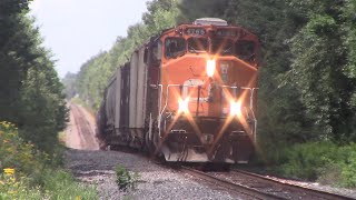 Nice Approach View Two EMD Geeps Lead Local Train CN 539 at Marsh Junction  Moncton NB [upl. by Sitnik]