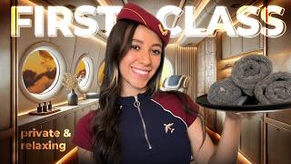 First Class Flight Attendant Pampering Experience  ASMR [upl. by Nhaj]