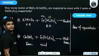 How many moles of MnO4ampnbspCaOH2 are required to react with 1 mole of FeHC2O42 respectively [upl. by Eecrad]