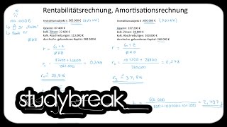 Statisch Rentabilitätsrechnung Amortisationsrechnung  Investition und Finanzierung [upl. by Phox]