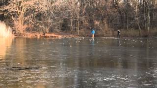 Skipping stones on ice [upl. by Nnaihs]