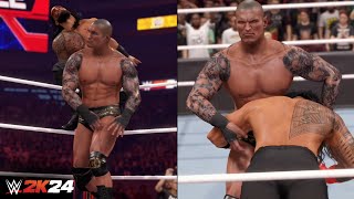 WWE 2K24 Randy Orton Gameplay Signatures Finishers Tired Moves Entrance Winning Scene amp More [upl. by Eeruhs]