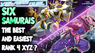 MASTER DUEL  SIX SAMURAI  Simpler Rank 4 Xyz Deck [upl. by Gewirtz112]