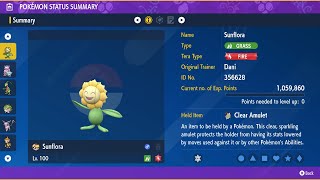 Sunflora  Solo  7 Star Serperior Raid  Pokemon ScarletViolet [upl. by Nedry]