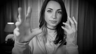 ASMR Hand Movements amp Soft Whispers to Soothe You Black and White [upl. by Sirromed411]