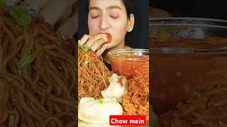 Momo and chaumin 🙆👌 shorts eatingshow noodles mukbang hugeindianfoodfeast greenscreen [upl. by Barkley655]