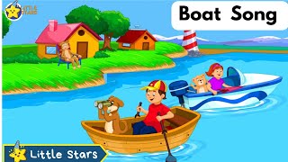 Boat song  vehicle song  Nursery Rhymes amp Kids Songs  Little Stars [upl. by Drawets]