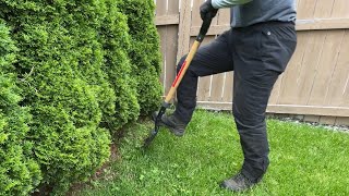 EDGING GARDENS with a SQUARE DIGGING SHOVEL Flat Shovel [upl. by Picker385]