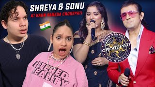 Indian TV is UNREAL Latinos react to Shreya Ghoshal amp Sonu Nigam singing w Amitabh Bachchan [upl. by Latrice]