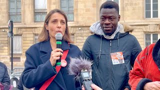 Devant lAssemblée itw de Sophie Binet CGT au Rassemblement contre le Projet de Loi Immigration [upl. by Dinsmore]